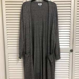 Duster length cardigan